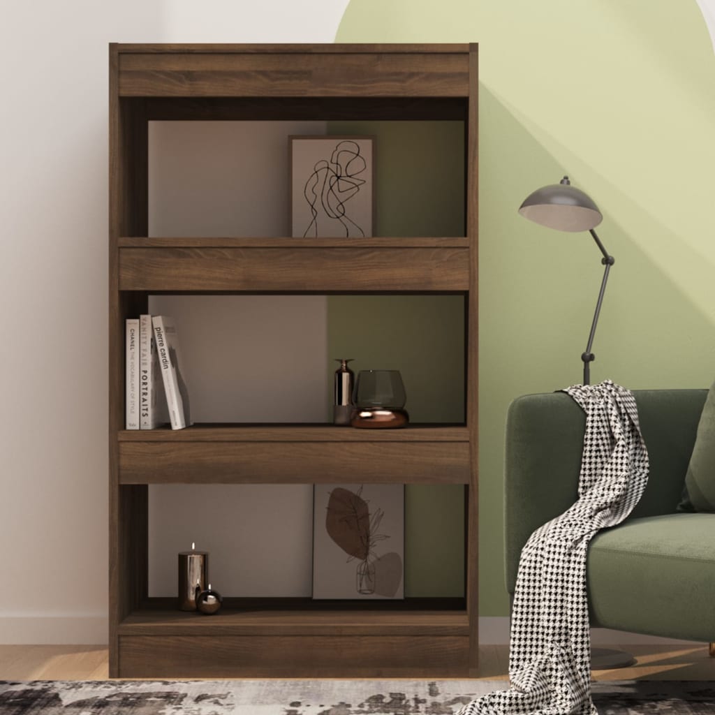 813604 vidaXL Book Cabinet/Room Divider Brown Oak 60x30x103 cm Chipboard