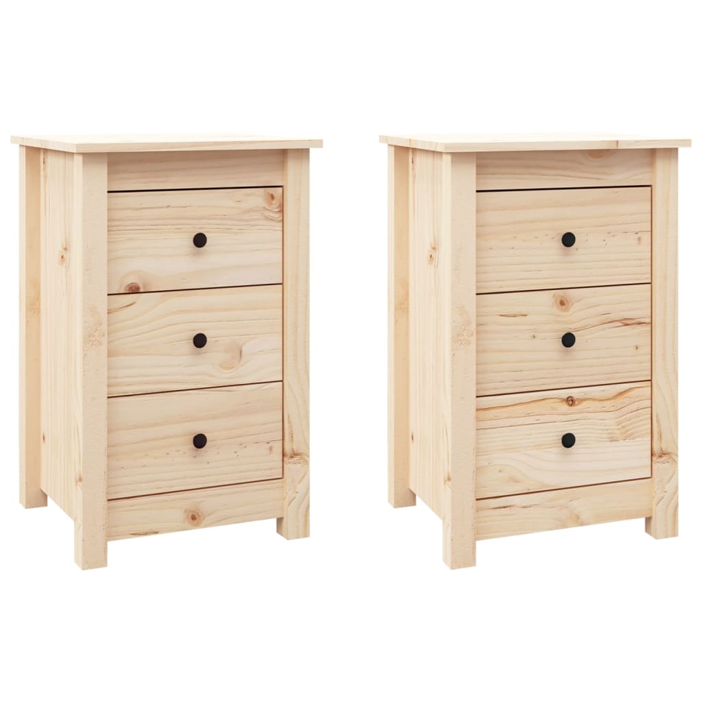 Bedside tables, 2 pcs., 40x35x61.5 cm, solid pine wood