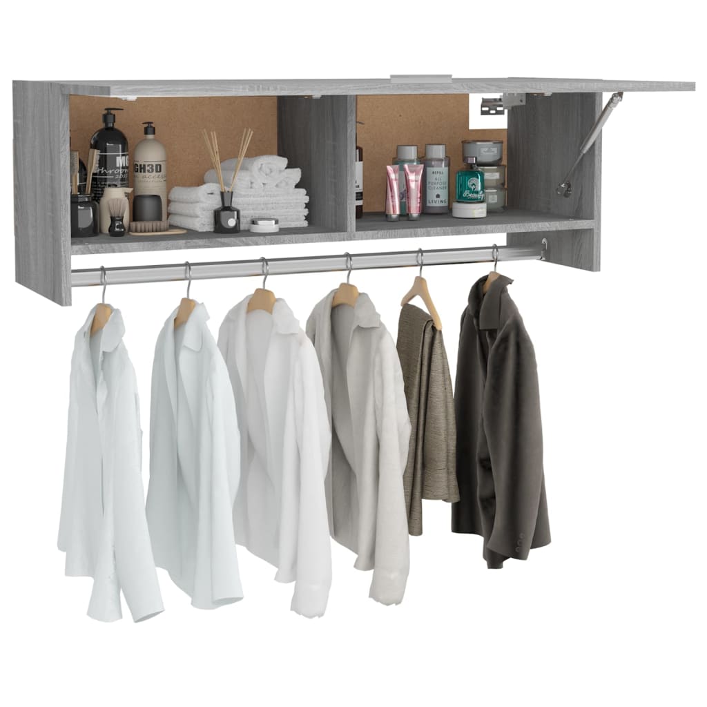 Wardrobe, sonoma grey, 100x32.5x35 cm, engineered wood