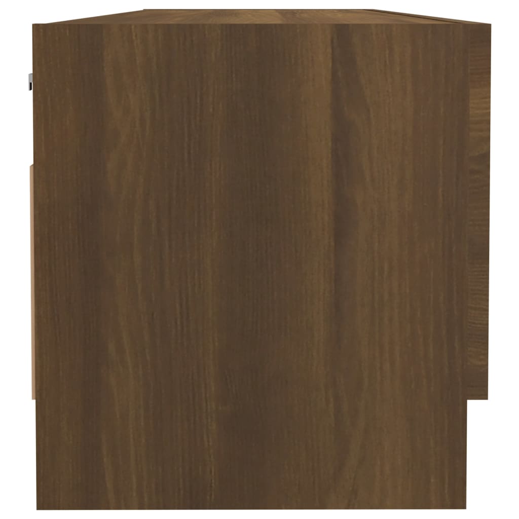 Wardrobe, brown oak, 100x32.5x35 cm, processed wood