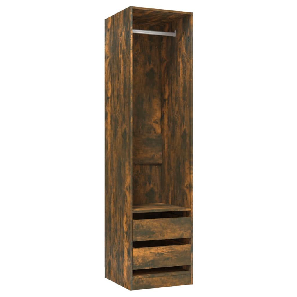 Wardrobe with drawers smoky oak 50x50x200 cm processed wood