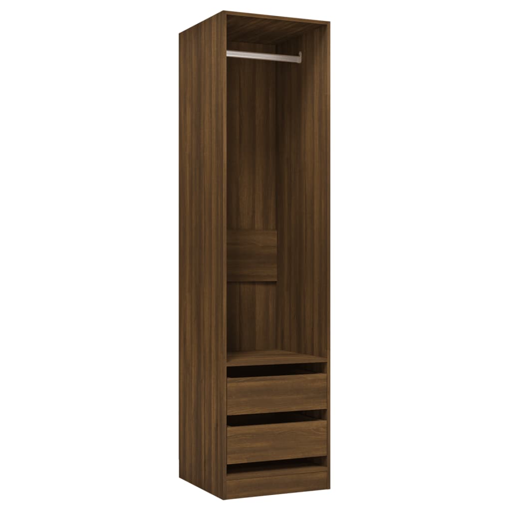 Wardrobe with drawers, brown oak, 50x50x200 cm, processed wood