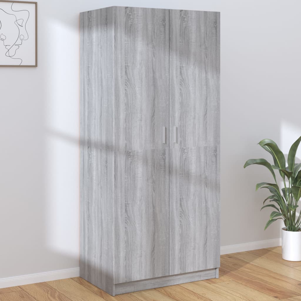 Wardrobe, sonoma grey, 80x52x180 cm, engineered wood