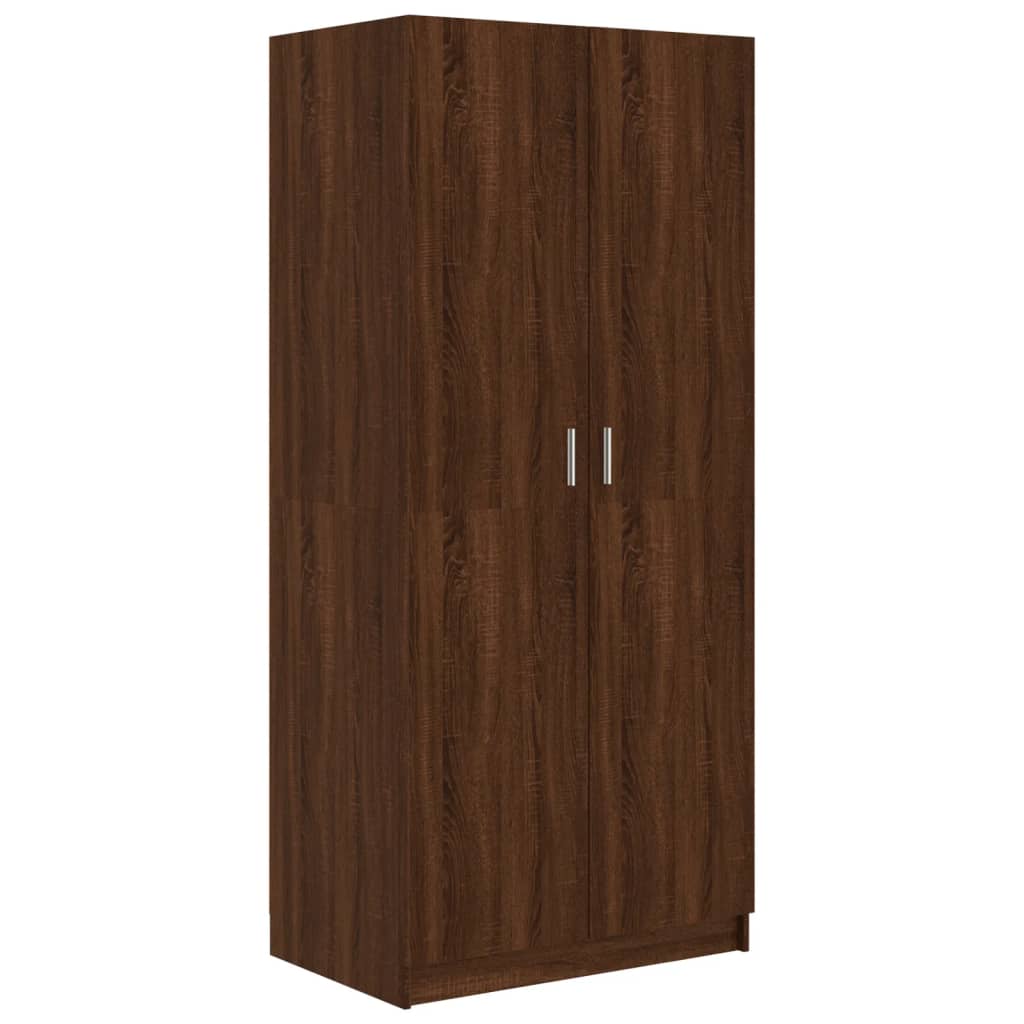 Wardrobe, brown oak, 80x52x180 cm, processed wood