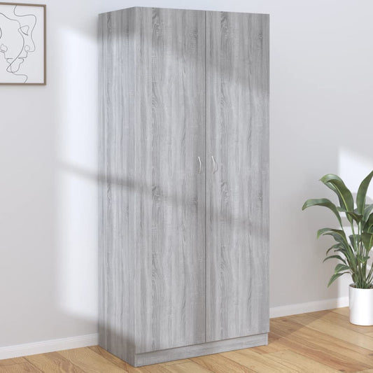 Wardrobe, sonoma grey, 90x52x200 cm, engineered wood