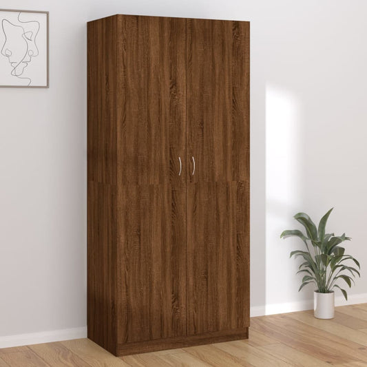 Wardrobe, brown oak, 90x52x200 cm, processed wood