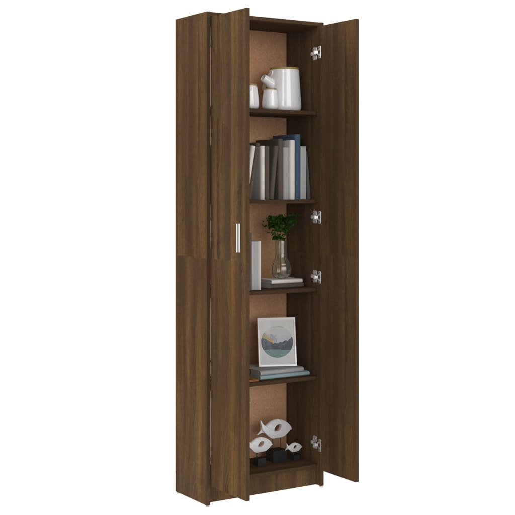 Hallway wardrobe, brown oak, 55x25x189 cm, processed wood