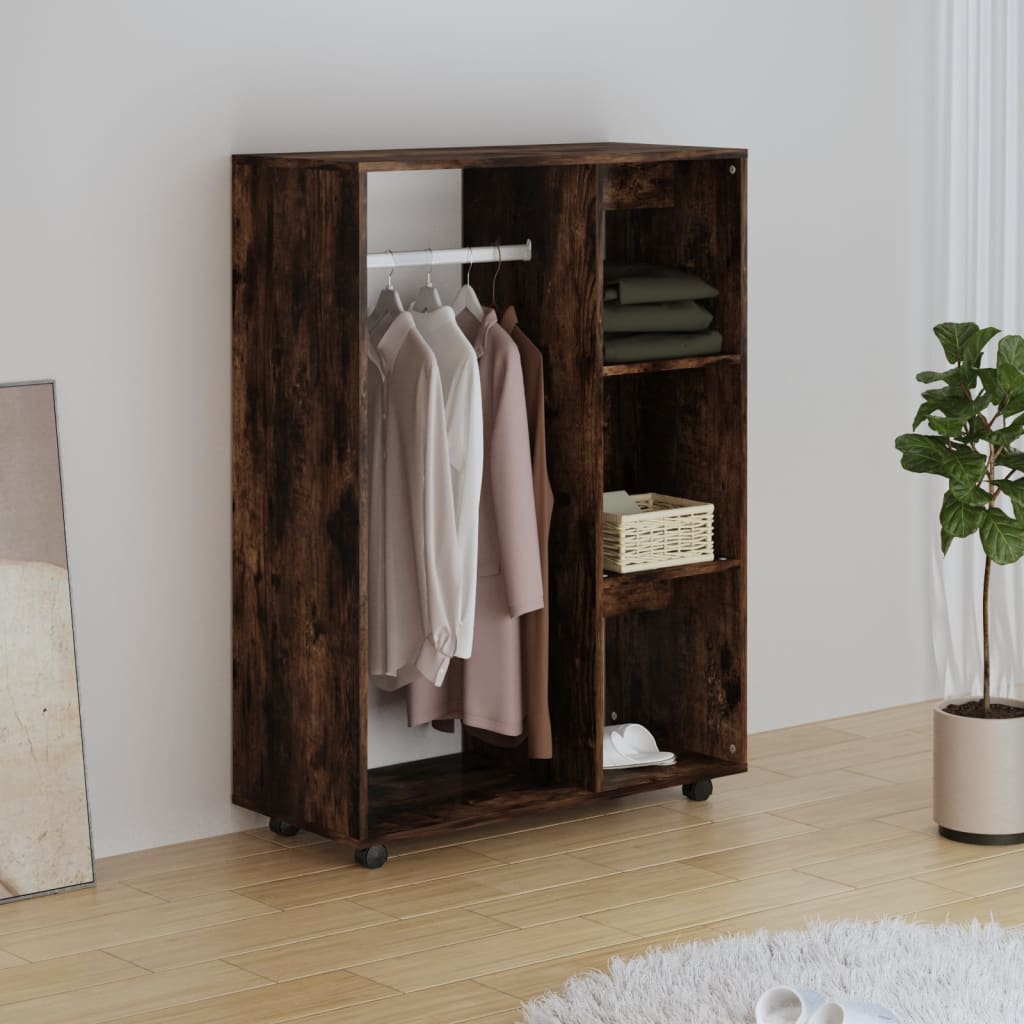 Wardrobe, smoky oak, 80x40x110 cm, processed wood