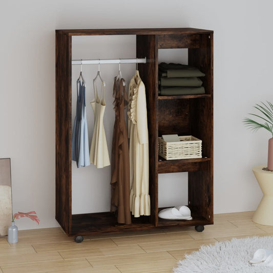 Wardrobe, smoky oak, 80x40x110 cm, processed wood