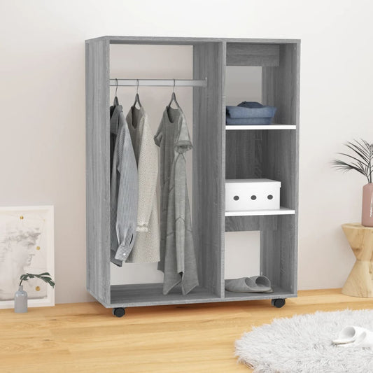 Wardrobe, sonoma grey, 80x40x110 cm, engineered wood