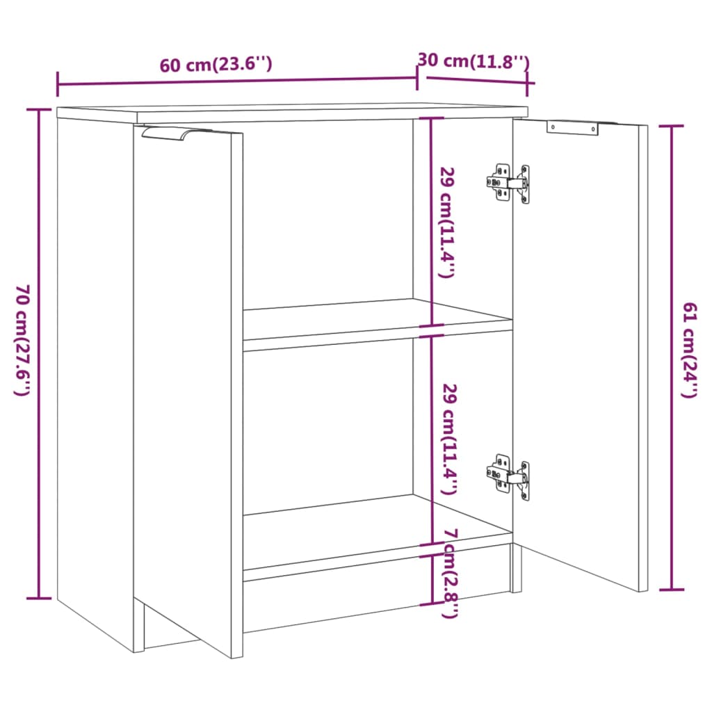 Wardrobe, sonoma grey, 60x30x70 cm, engineered wood