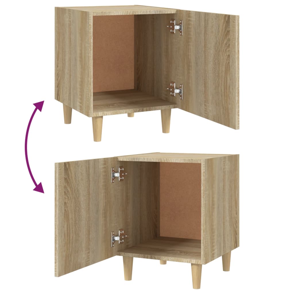 Bedside tables, 2 pcs., sonoma oak, engineered wood