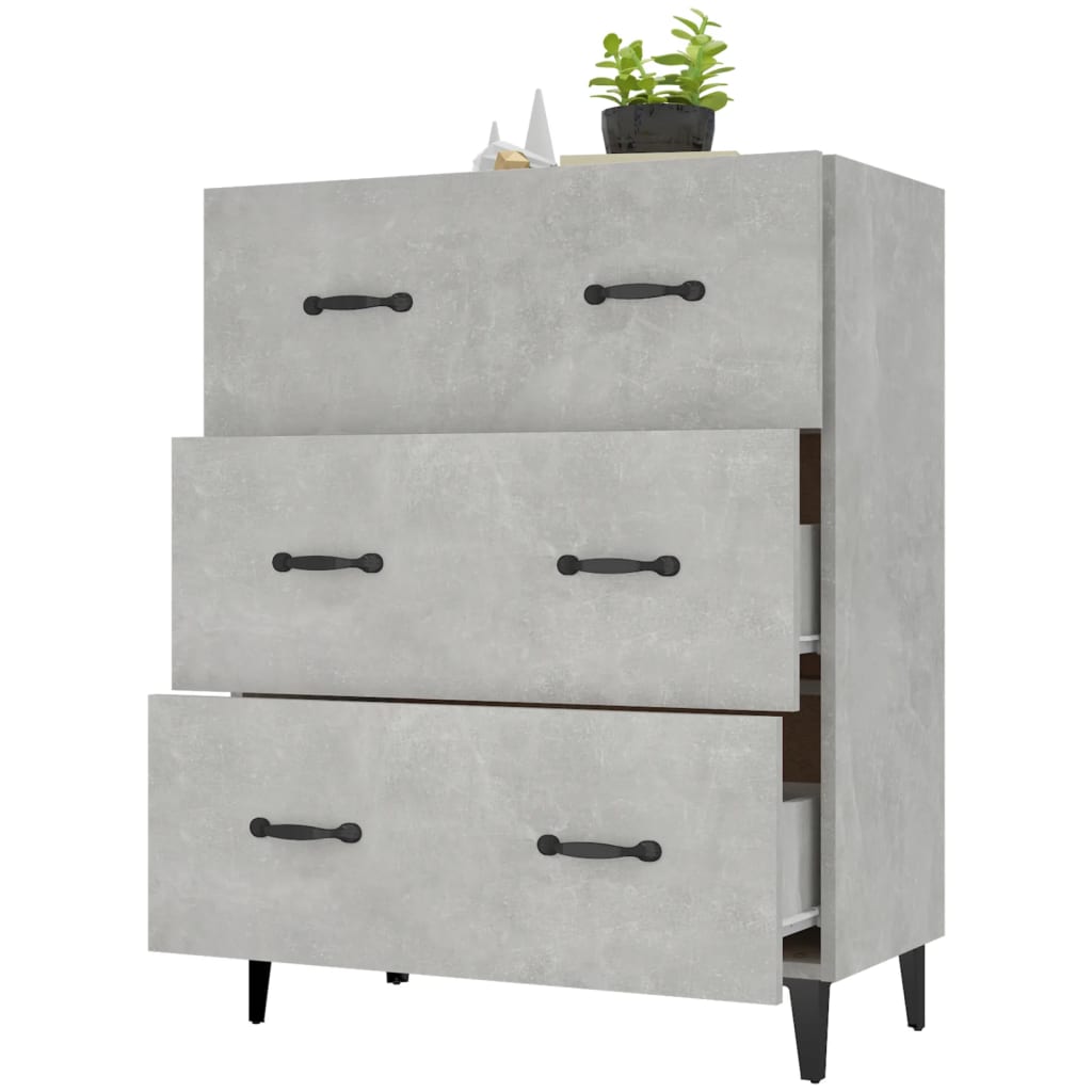 Wardrobe, concrete gray, 69.5x34x90 cm, composite wood