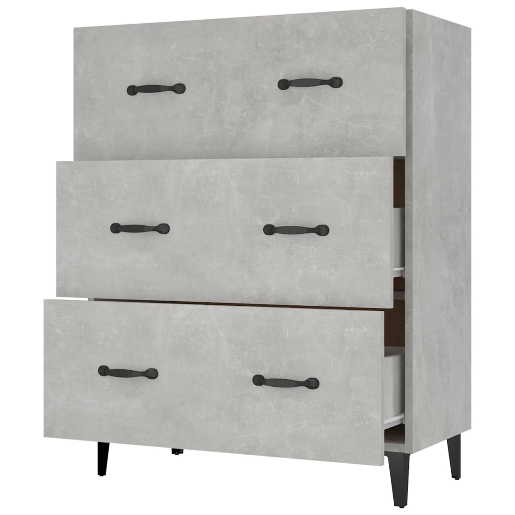 Wardrobe, concrete gray, 69.5x34x90 cm, composite wood