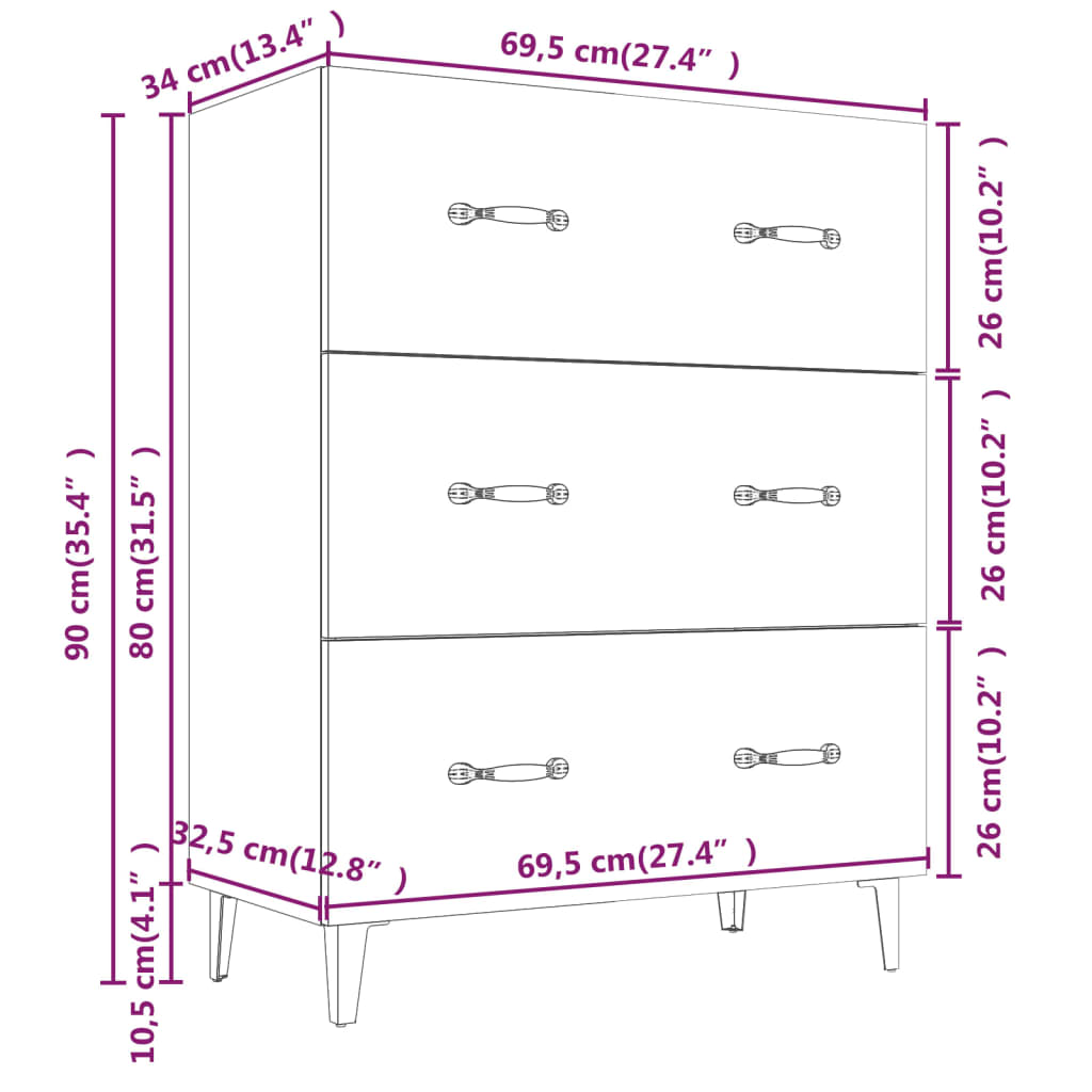 Wardrobe, concrete gray, 69.5x34x90 cm, composite wood