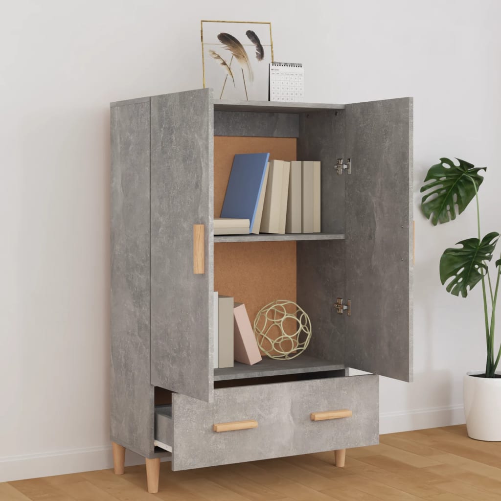 Tall cabinet, concrete gray, 70x31x115 cm, composite wood