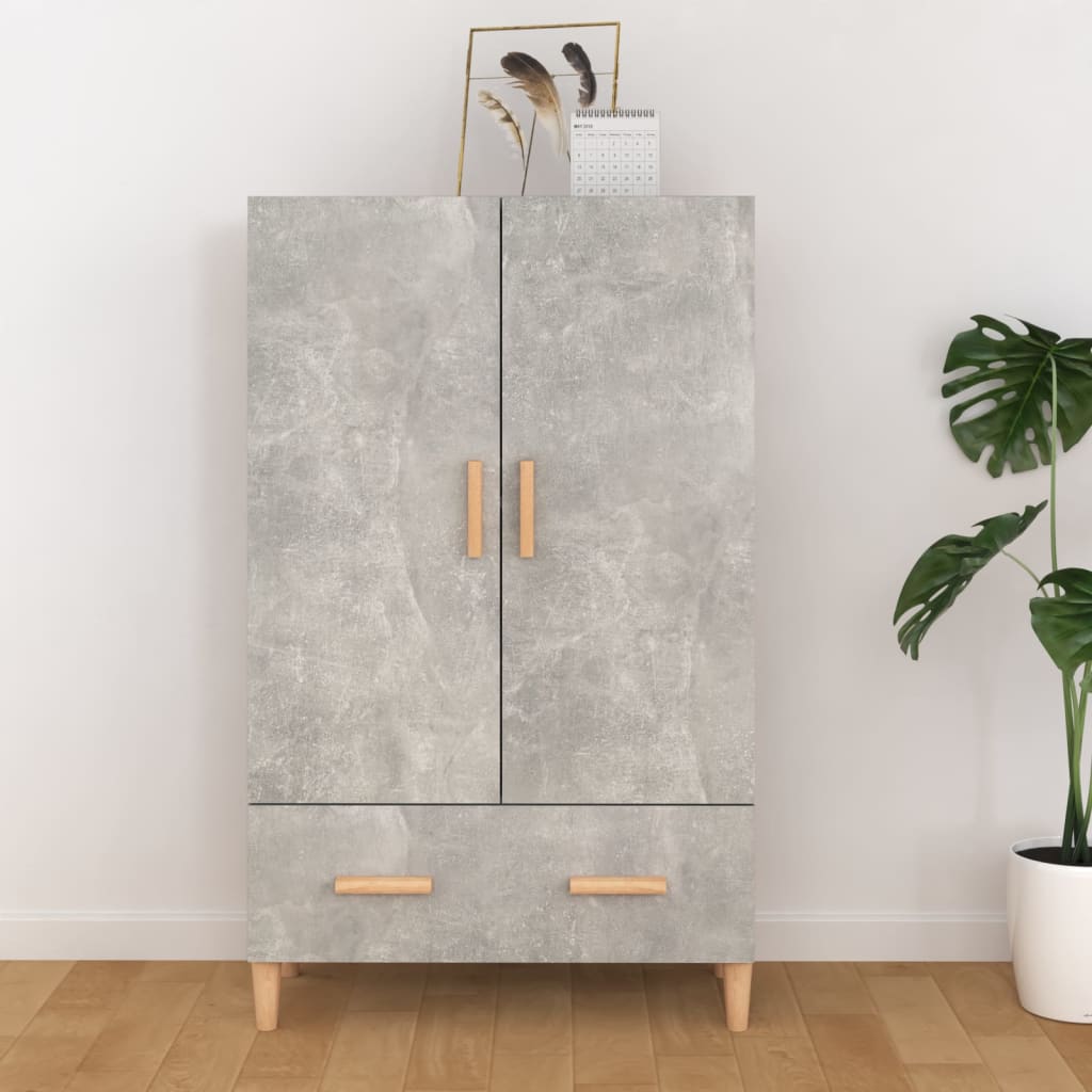 Tall cabinet, concrete gray, 70x31x115 cm, composite wood