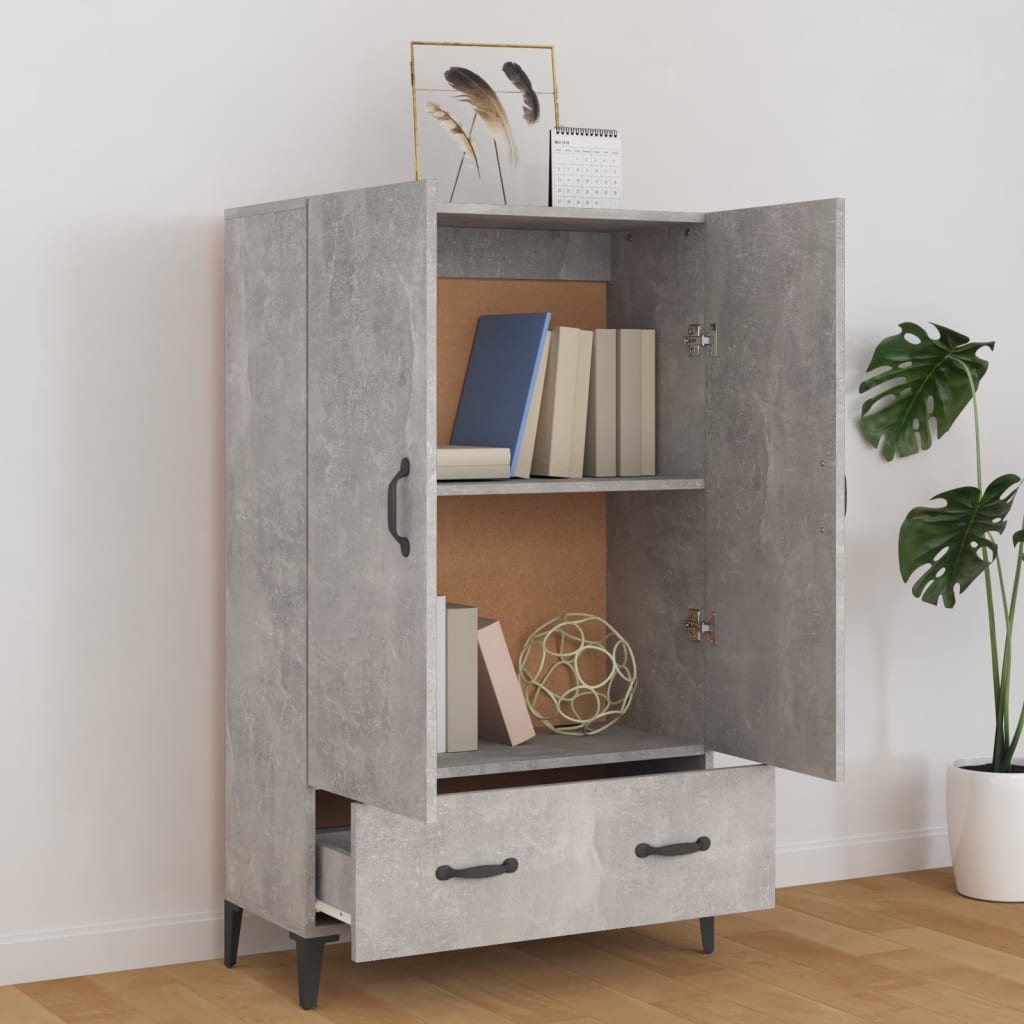 Tall cabinet, concrete gray, 70x31x115 cm, composite wood