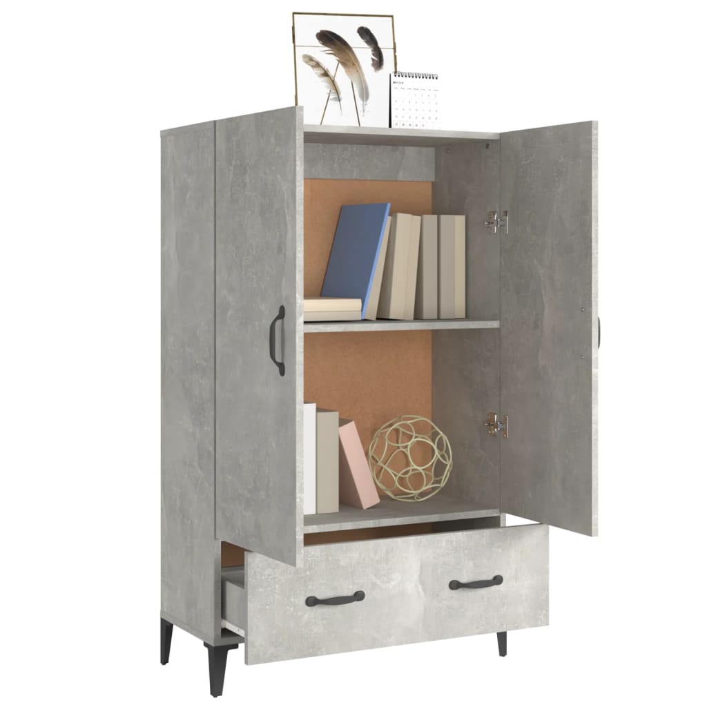 Tall cabinet, concrete gray, 70x31x115 cm, composite wood