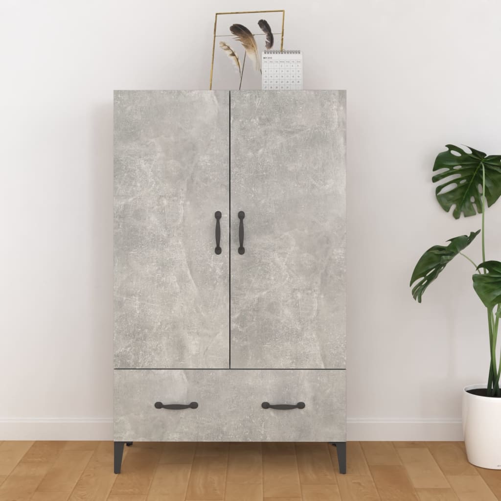 Tall cabinet, concrete gray, 70x31x115 cm, composite wood