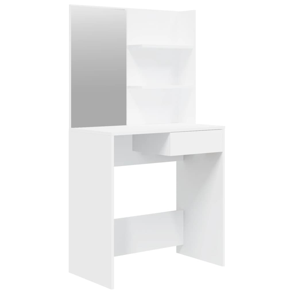 Dressing table with mirror, white, 74.5x40x141 cm