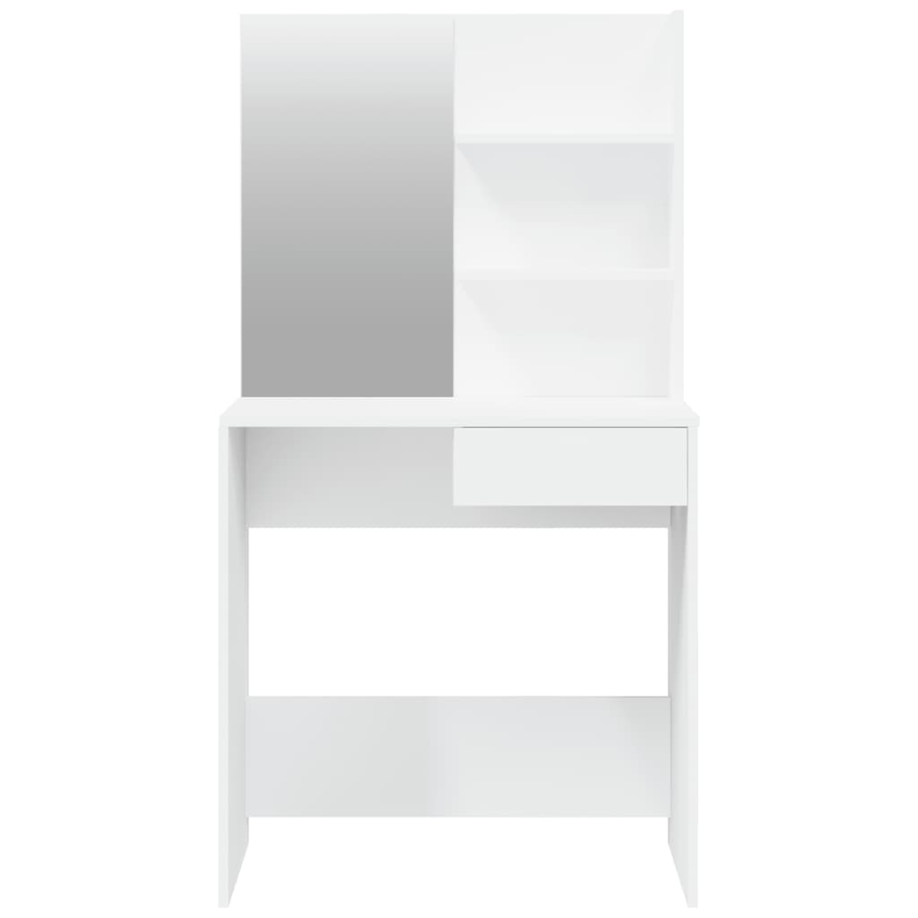 Dressing table with mirror, white, 74.5x40x141 cm