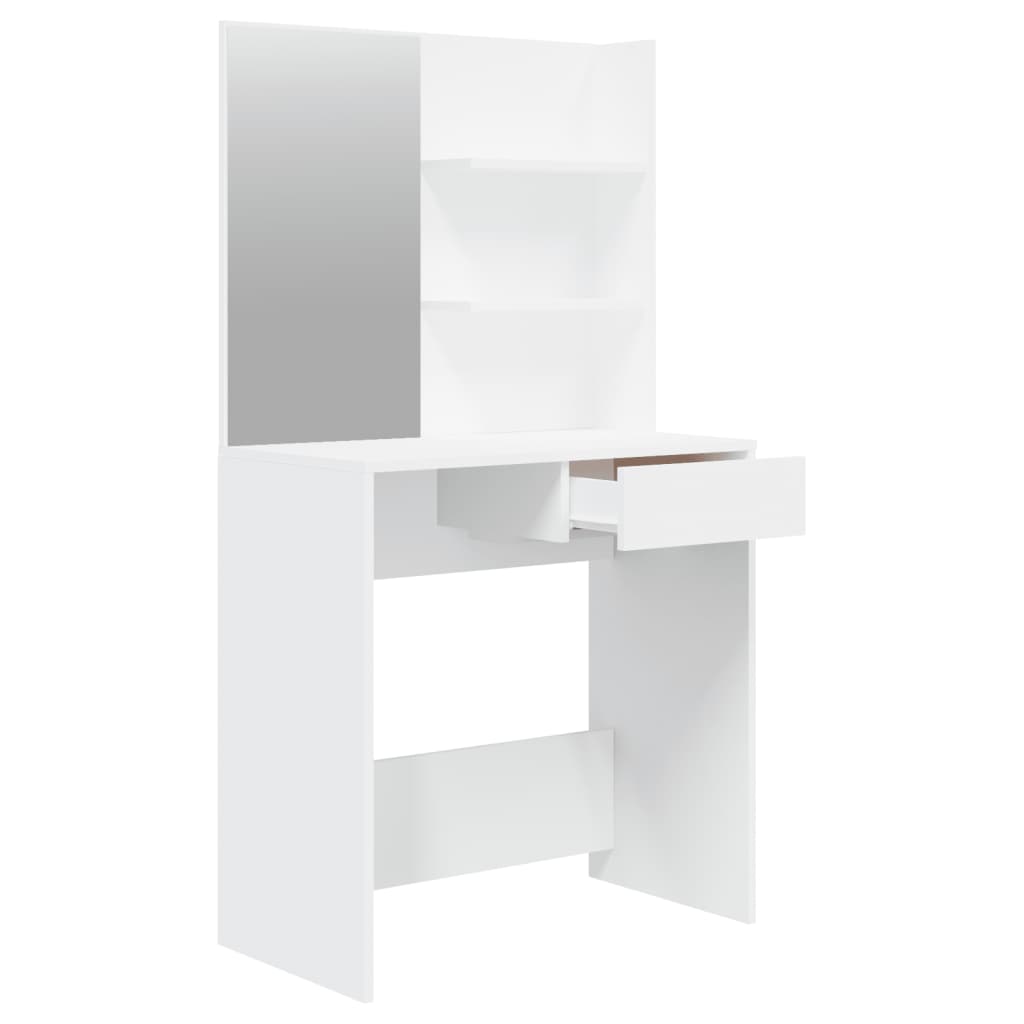 Dressing table with mirror, white, 74.5x40x141 cm