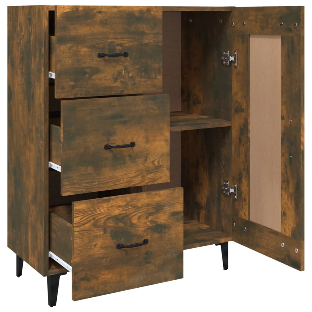 Wardrobe, smoky oak, 69.5x34x90 cm, composite wood