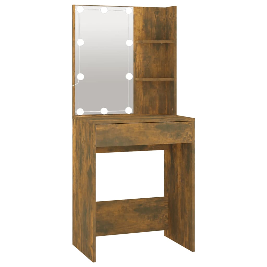 LED dressing table, smoked oak, 60x40x140 cm