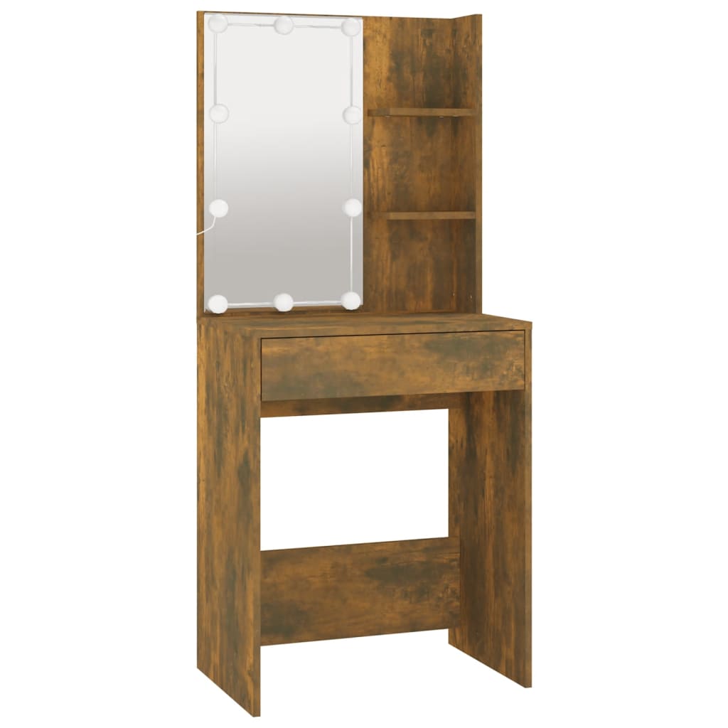 LED dressing table, smoked oak, 60x40x140 cm