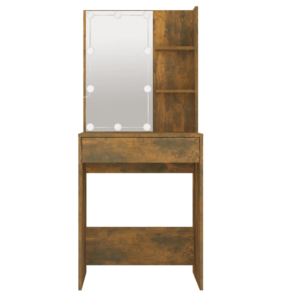 LED dressing table, smoked oak, 60x40x140 cm