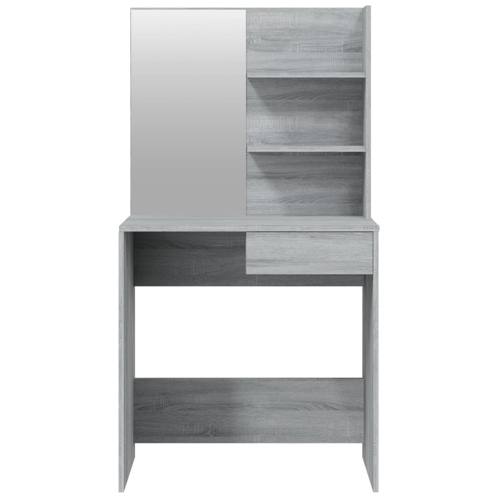 Dressing table with mirror, sonoma grey, 74.5x40x141 cm