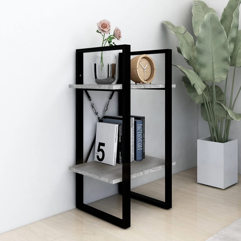 2-tier bookcase, sonoma gray, 40x30x70 cm, composite wood