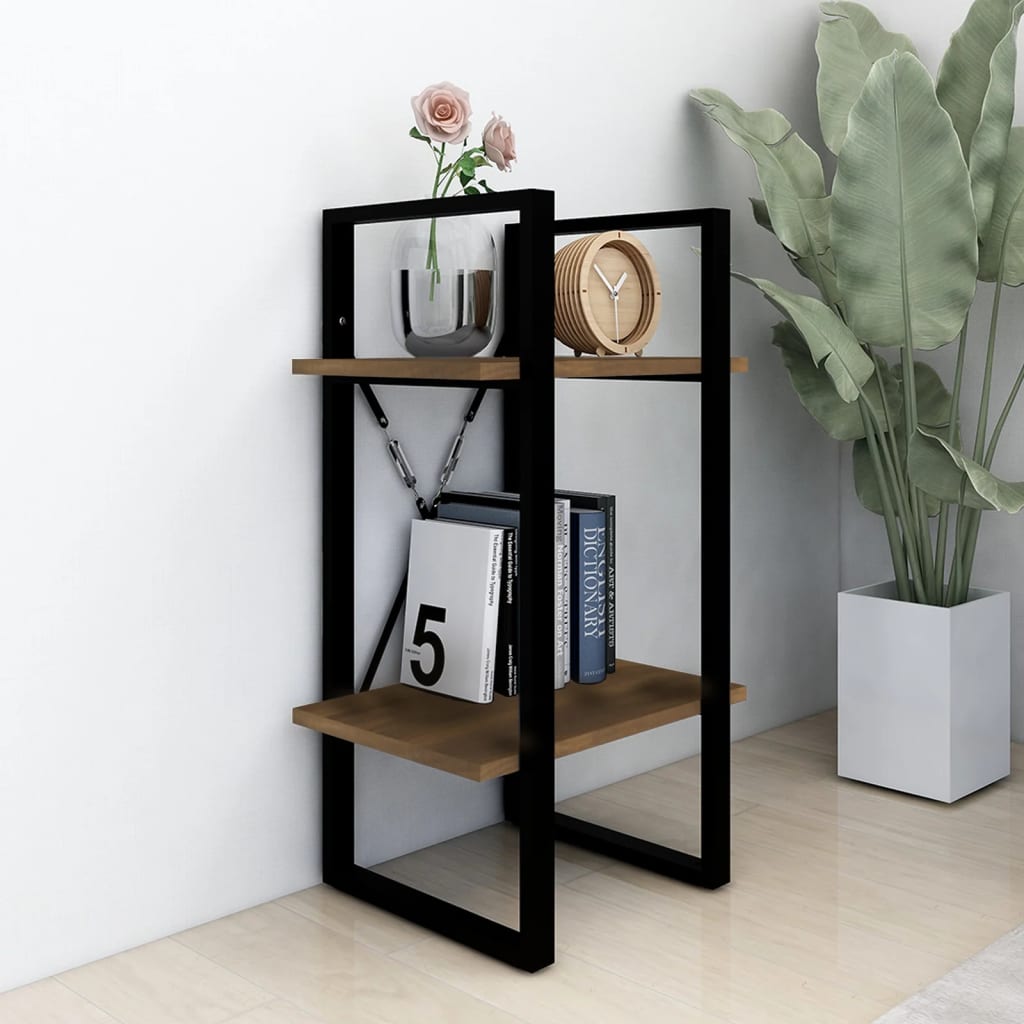 2-tier bookcase brown oak 40x30x70 cm composite wood