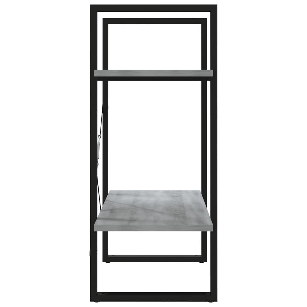 2-tier bookcase, sonoma gray, 60x30x70 cm, composite wood