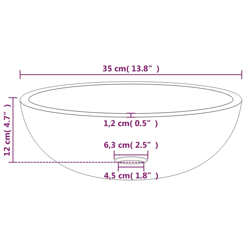 Tempered glass washbasin, 35x12 cm, transparent