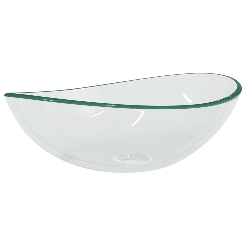 Sink, transparent, 54.5x35x15.5 cm, tempered glass