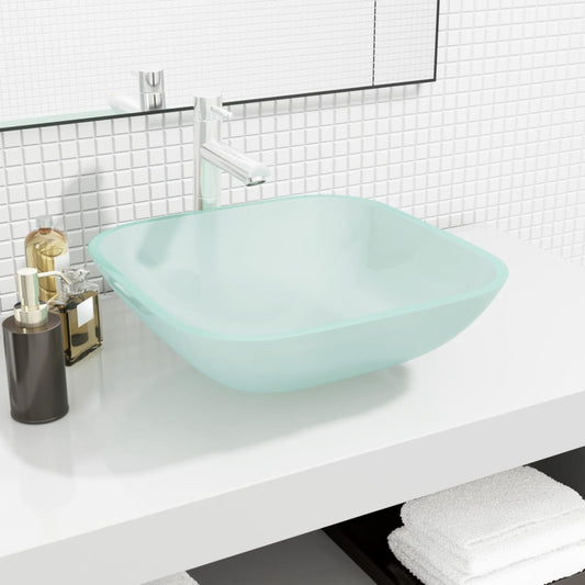 Glass sink, 42x42x14 cm, matte