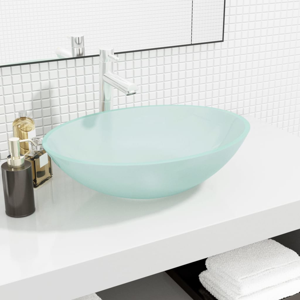 Glass sink, 50x37x14 cm, matte