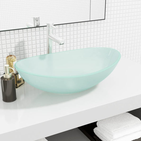 Tempered glass sink, 54.5x35x15.5 cm, matte