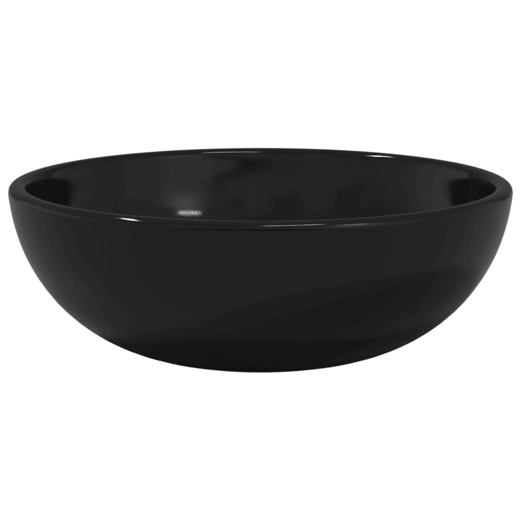 Tempered glass sink, black, 35x12 cm