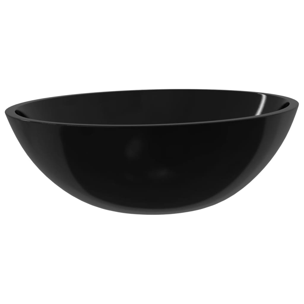 Glass sink, black, 50x37x14 cm