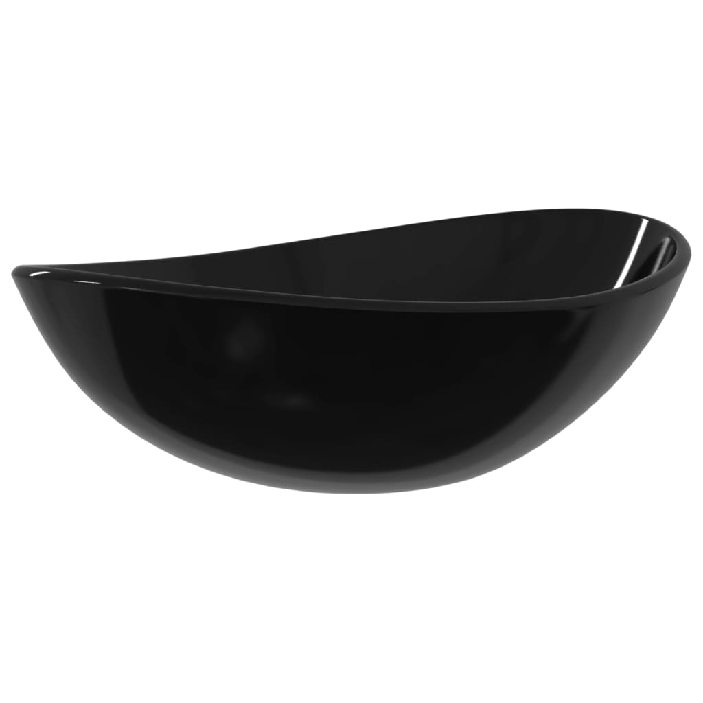 Tempered glass sink, black, 54.5x35x15.5 cm