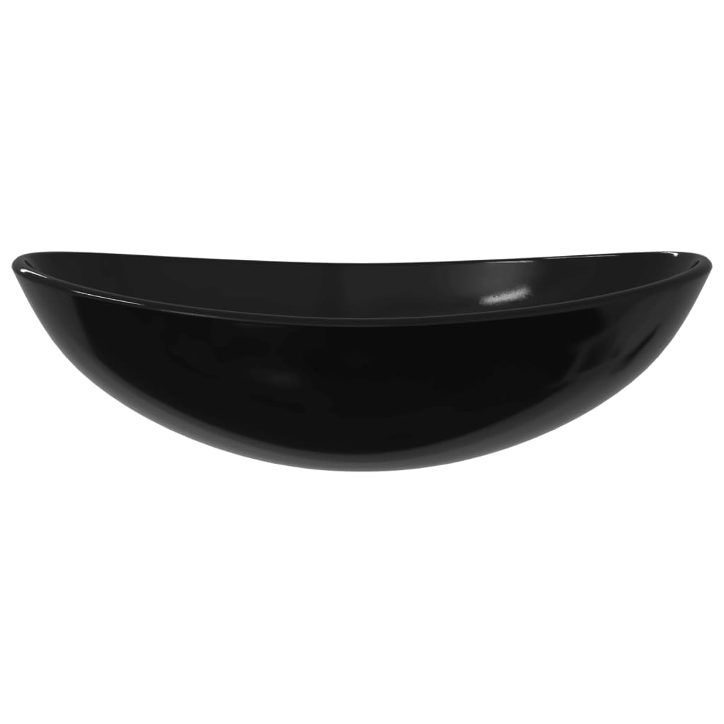 Tempered glass sink, black, 54.5x35x15.5 cm