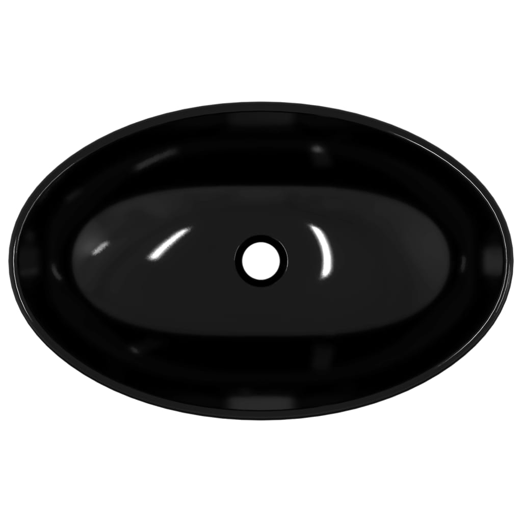 Tempered glass sink, black, 54.5x35x15.5 cm