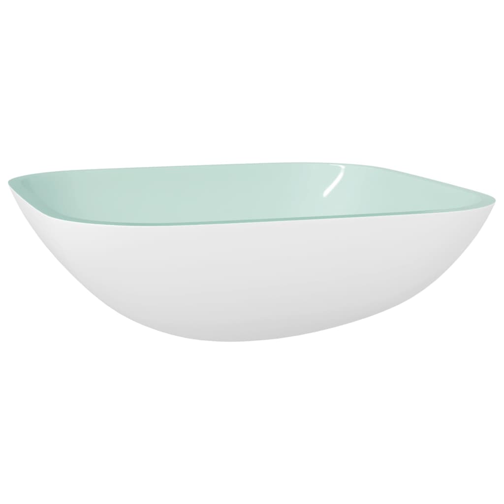 Glass sink, white, 42x42x14 cm