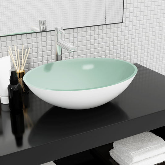 Glass sink, white, 50x37x14 cm