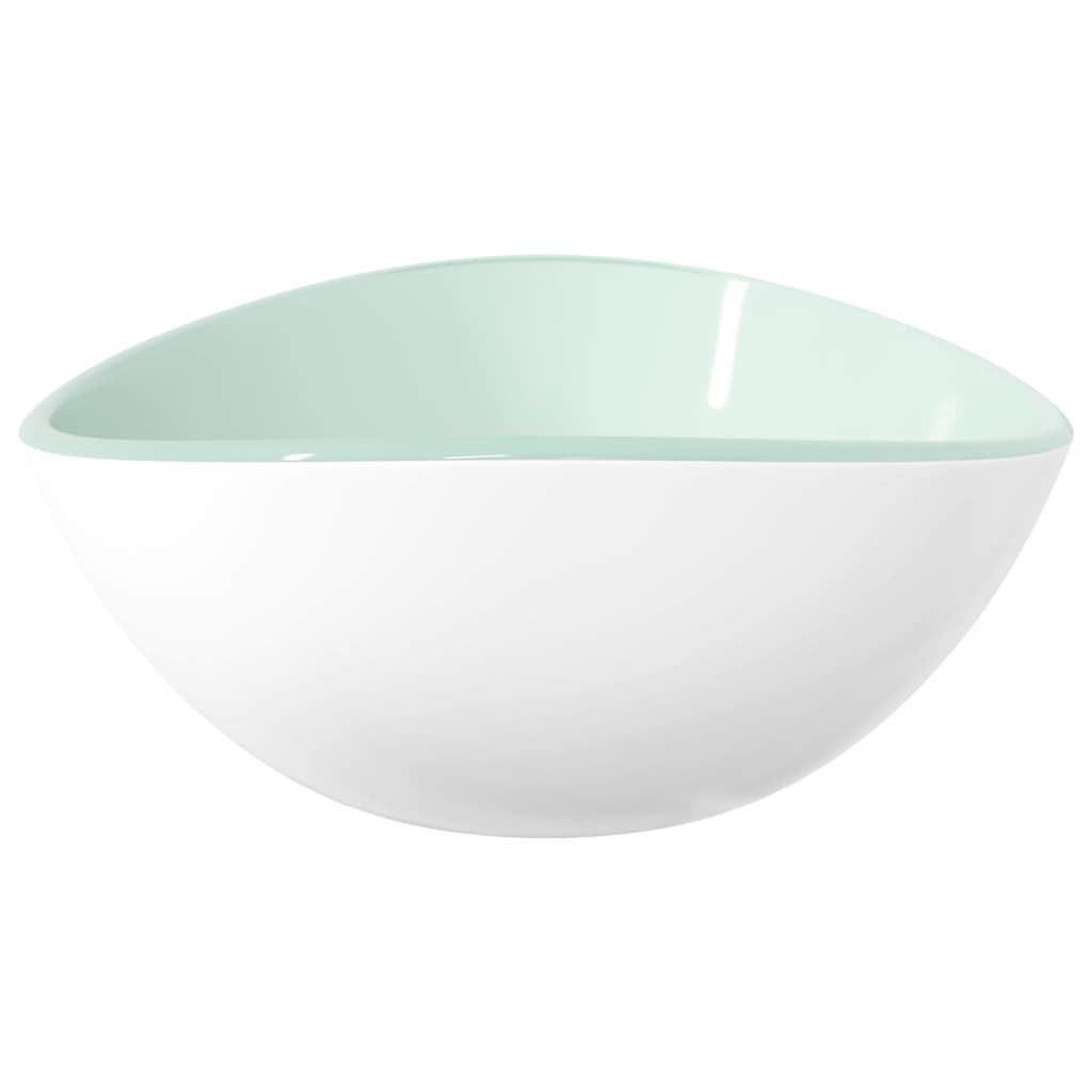 Tempered glass sink, white, 54.5x35x15.5 cm