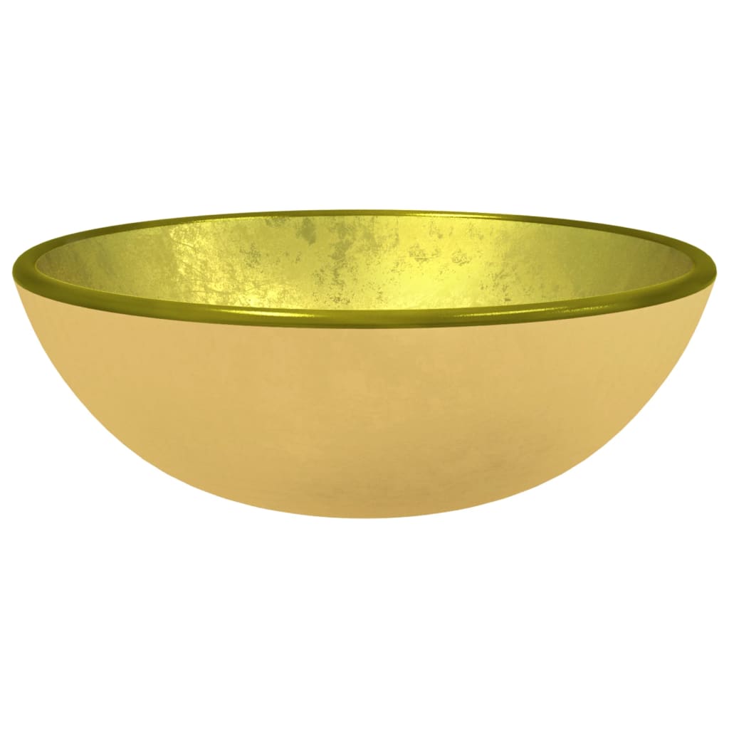 Tempered glass sink, gold, 35x12 cm