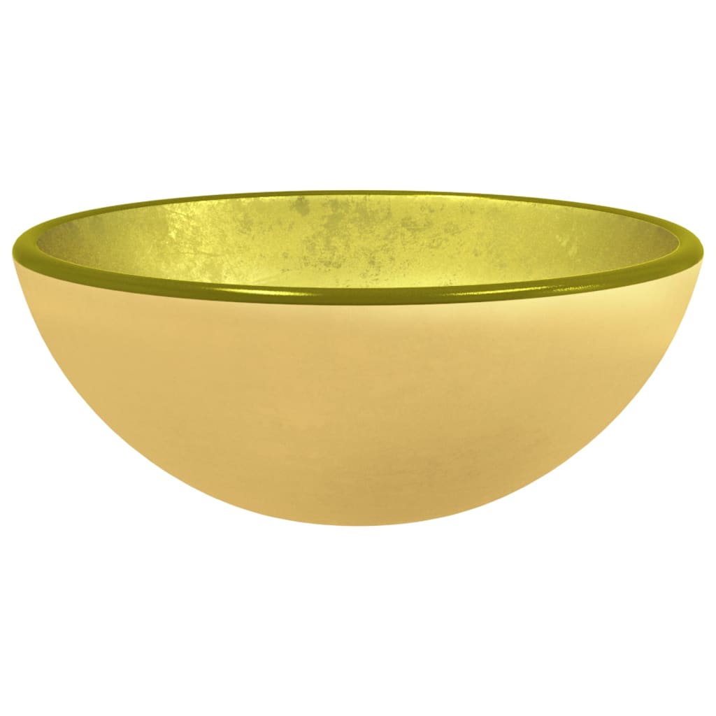 Tempered glass sink, gold, 30x12 cm